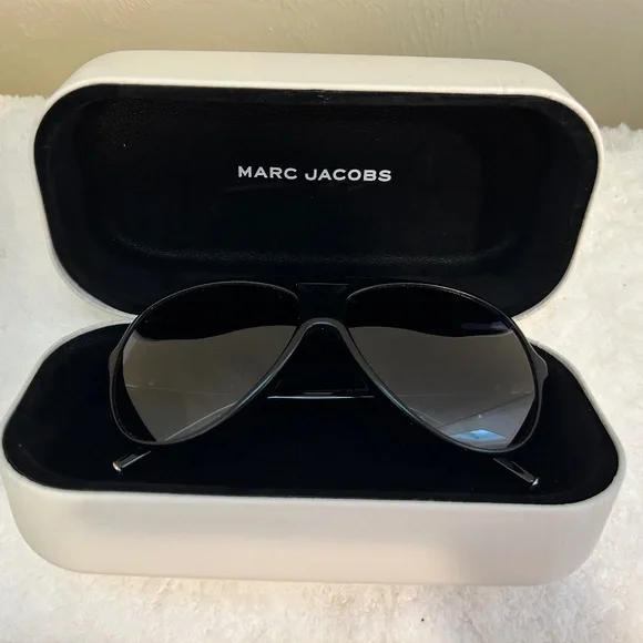 Marc Jacobs Black Aviator Pilot Sunglasses Case Included Marc Jacobs MARC 756/S 003 IR Sunglasses Matte Black - eye  main image 3